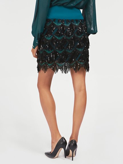 Módní Sukně, Černá, Tyrkysová barva, 2021, 2020