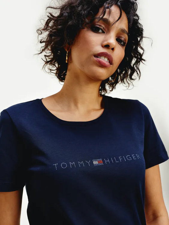 Tommy Hilfiger – TH Logo triko, Navy barva