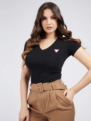 Guess – Triangle Logo triko, Černá barva