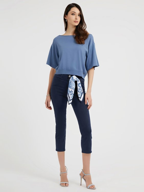 Módní 1981 Capri jeany, Modrá, Navy barva, 2023