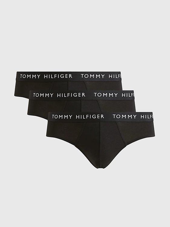 Tommy Hilfiger – Essential slipy 3ks, Černá barva