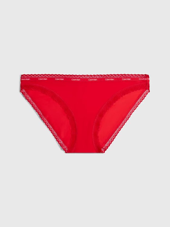 Calvin Klein Underwear – Lace Edge bikiny, Červená barva