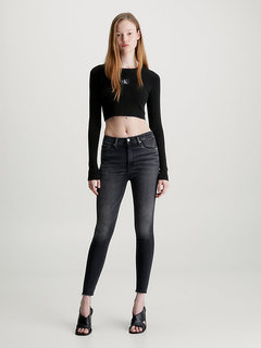 Luxusní High Rise Super Skinny jeans, Černá barva, 25/NI, 26/NI, 28/NI, 30/NI