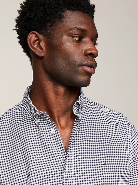 Luxusní 1985 Oxford Gingham košile, Bílá, Multi, Šedá barva, S, M, L, XL