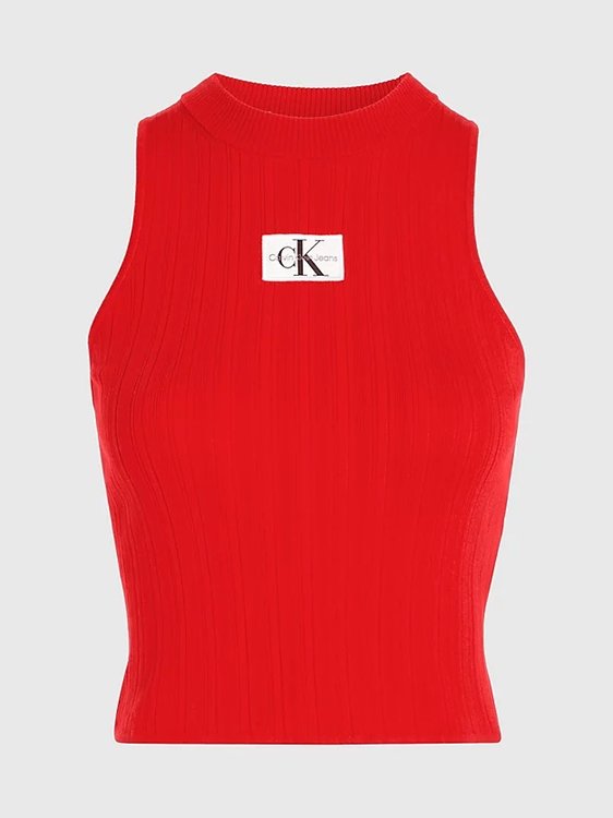 Woven Label top Červená barva Ženy