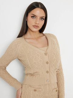 Luxusní Isabelle svetr propínací, Béžová barva, M
