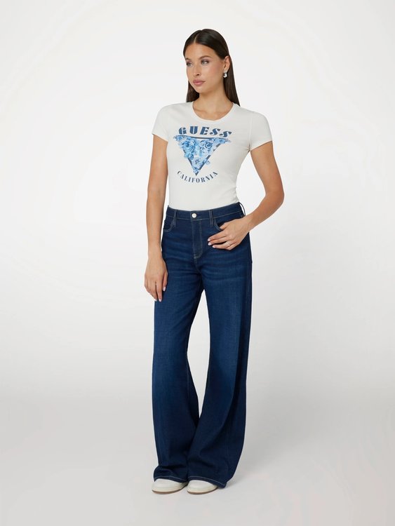 Roses Triangle triko – GUESS, Bílá barva Ženy