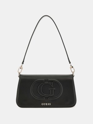 GUESS – Eco Mietta Flap Shoulder střední kabelka, Černá barva