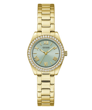 GUESS – Mini Luna hodinky, Tyrkysová, Zlatá barva