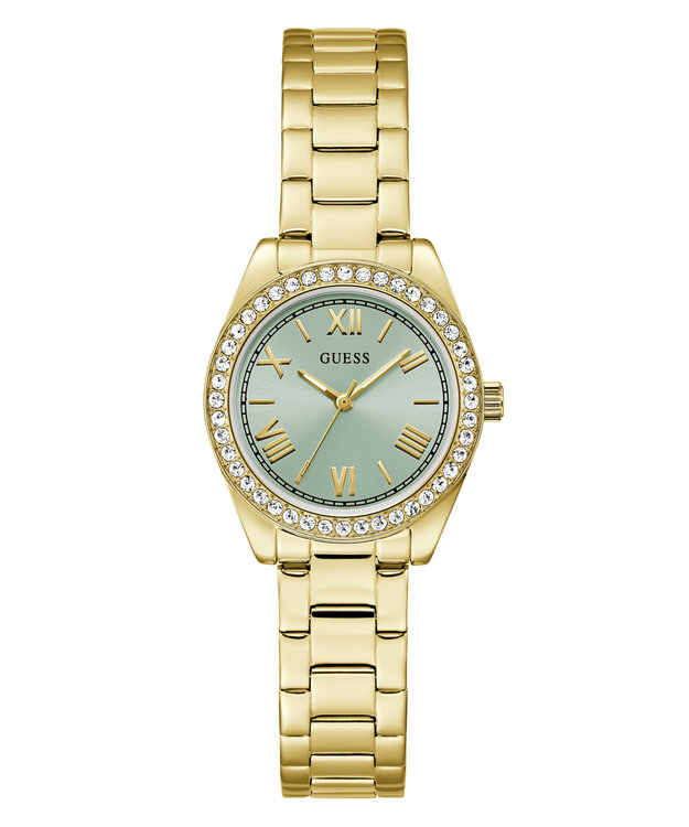 GUESS – Mini Luna hodinky, Tyrkysová, Zlatá barva