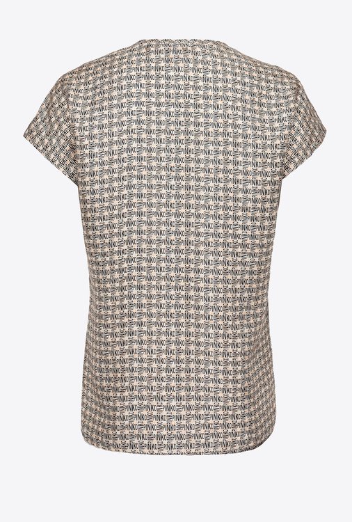 Monogram halenka – Pinko, Bílá barva Ženy, Ženy