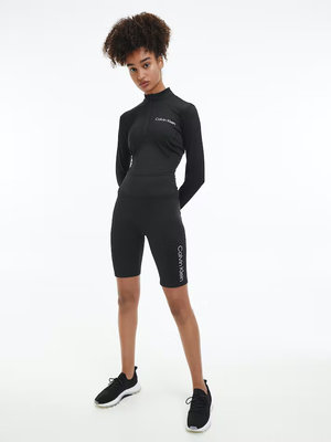 Zip Neck top – Calvin Klein Performance, Černá barva Ženy