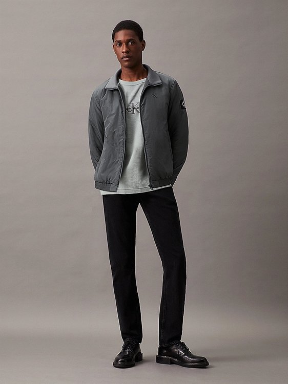 Luxusní Padded Harrington bunda, Šedá barva, M, L