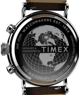 Luxusní Waterbury hodinky, Hnědá, Stříbrná barva, UNI