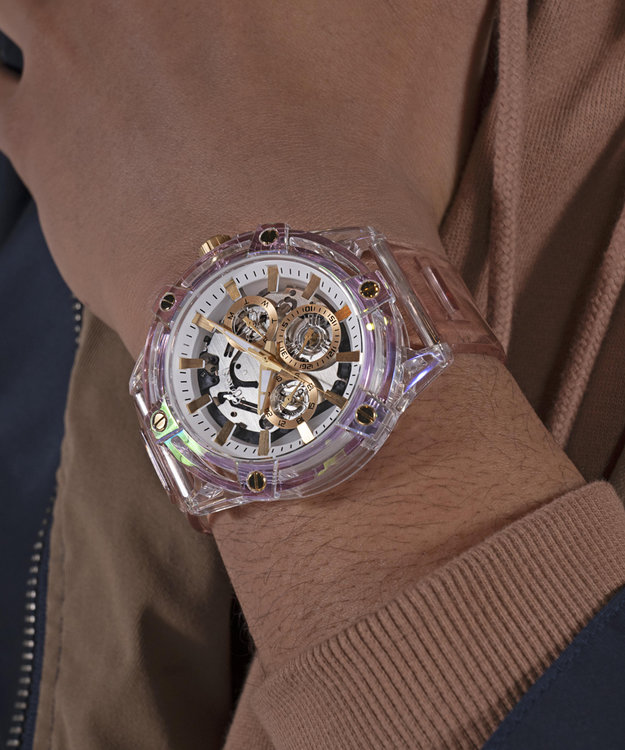 Růžová, Zlatá barva, King hodinky