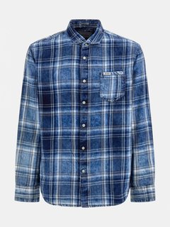 Luxusní Macro Check košile, Modrá barva, M, L, XL