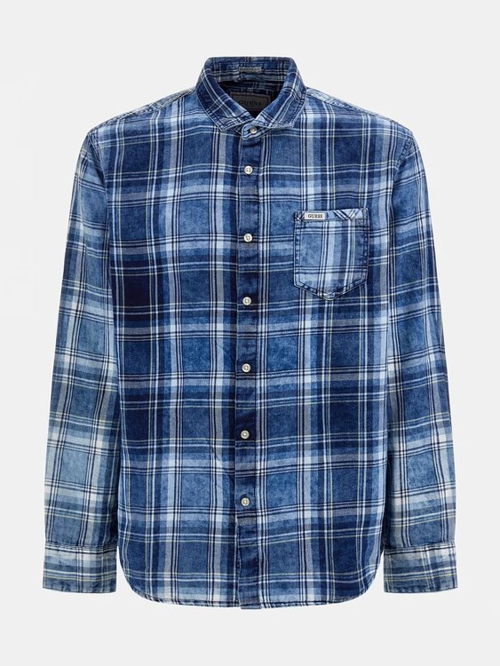 Luxusní Macro Check košile, Modrá barva, M, L, XL