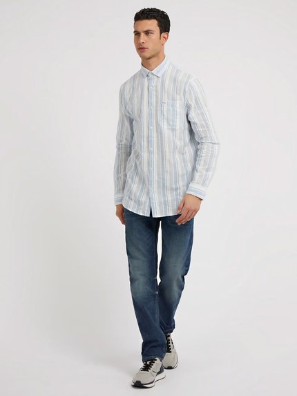 Módní Collins košile, Bílá, Modrá barva, 2023