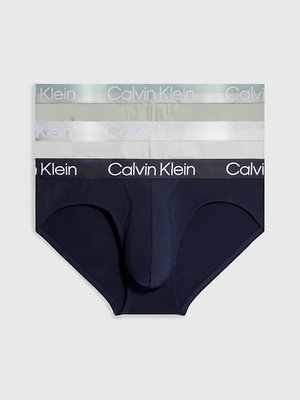 Calvin Klein Underwear – Modern Structure slipy 3ks, Navy, Šedá barva
