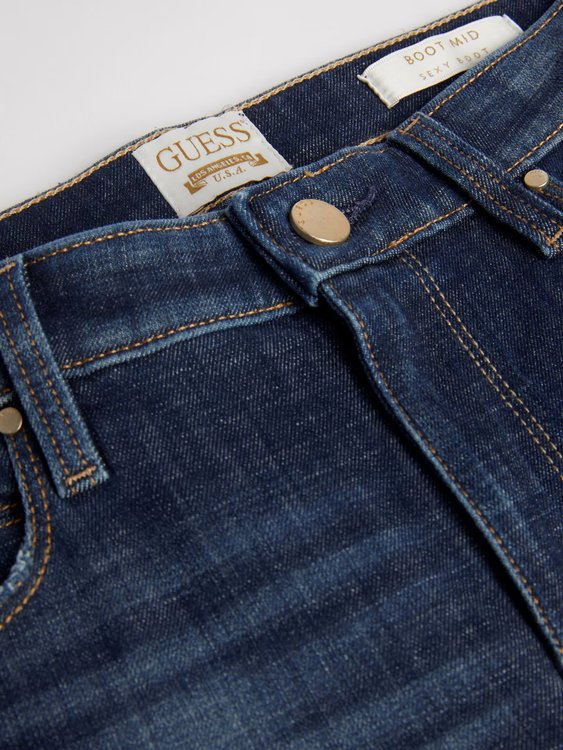 GUESS, Modrá barva Sexy Boot jeany