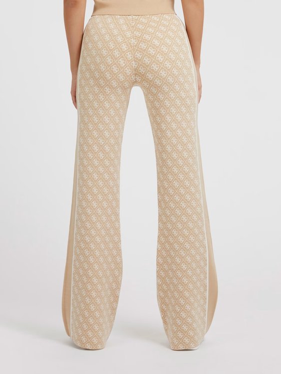 Módní Lise teplákové kalhoty, Béžová barva, 2023