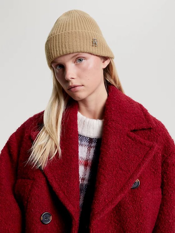 Módní Cashmere Chic čepice, Béžová barva, 2023