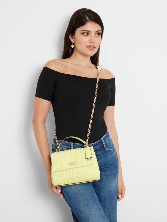 Assia Convertible crossbody – GUESS, Žlutá barva Ženy