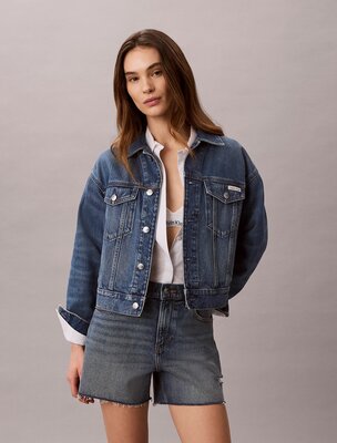 Calvin Klein Jeans – 90s denim bunda, Modrá barva