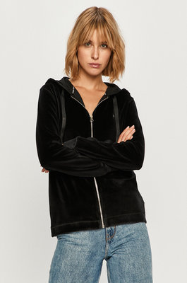 Calvin Klein – Velour mikina, Černá barva