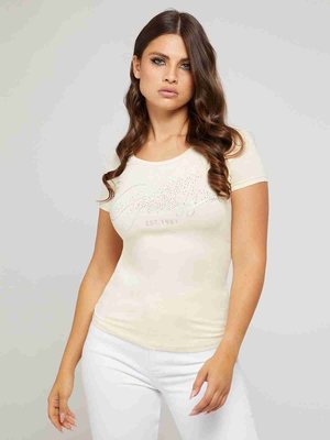 Guess, Žlutá barva Front logo tričko