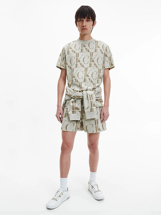 Módní Logo aop triko, Béžová, Krémová barva, 2022