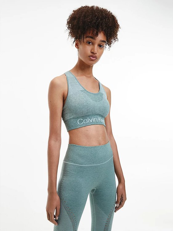 Medium Support podprsenka – Calvin Klein Performance, Zelená barva Ženy