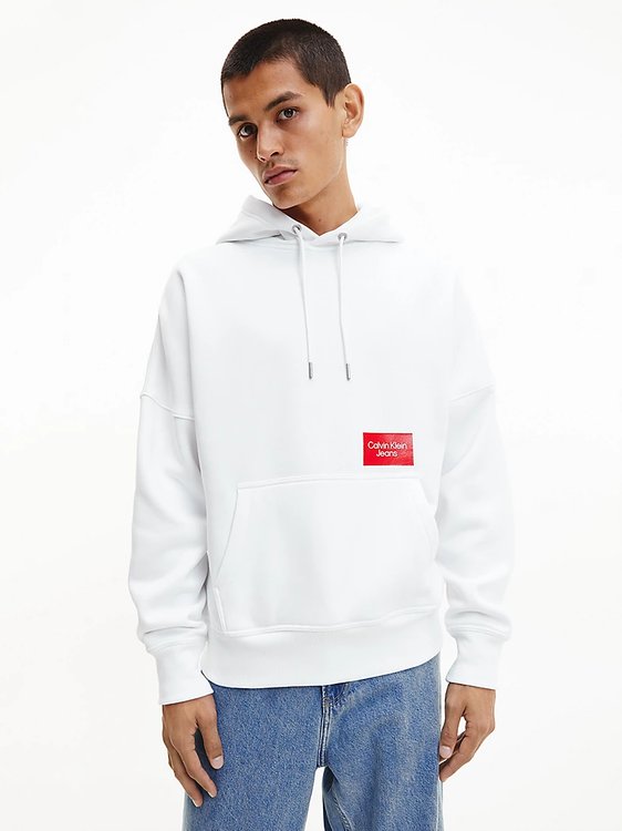 Calvin Klein Jeans – Bold Logo mikina, Bílá barva