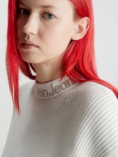 Luxusní Intarsia Loose svetr, Bílá barva, XS, S, M, L