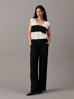 Luxusní Chunky Loose svetr, Černá, Krémová barva, XS, S, M