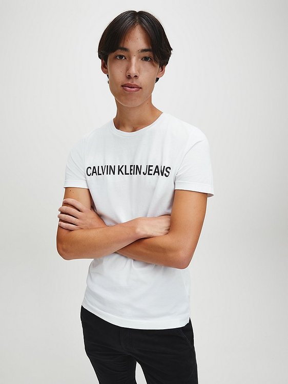 Calvin Klein Jeans – Triko - Core Institutional Logo S, Bílá barva