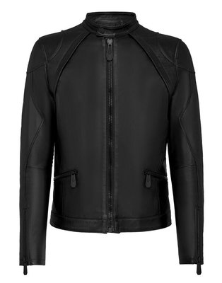 Iconic Plein kožená bunda Černá barva Muži