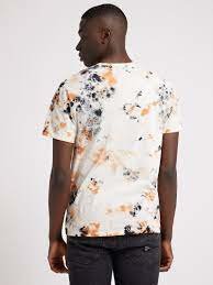 Tie dye logo tričko – Guess, Bílá, Oranžová barva Muži