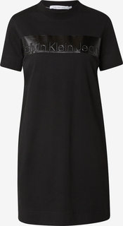 Shiny logo šaty – Calvin Klein Jeans, Černá barva Ženy
