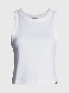 Tab Rib Tank tílko Bílá barva Ženy