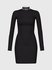 Logo Intarsia šaty Černá barva Ženy