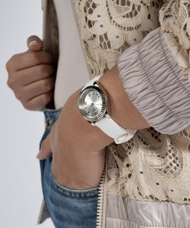 Bílá, Stříbrná barva, Mini Luna hodinky