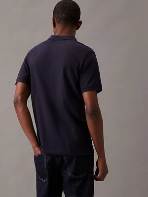 Stretch Pique Slim Button polo – Calvin Klein, Modrá barva Muži