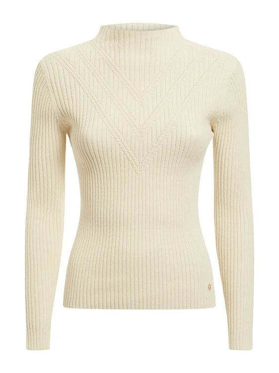 Luxusní Rita svetr, Krémová barva, XS, S, M, L