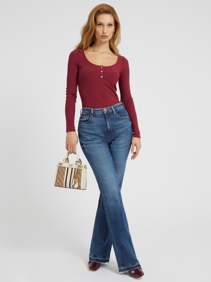 Módní 80's Straight jeany, Modrá barva, 2023