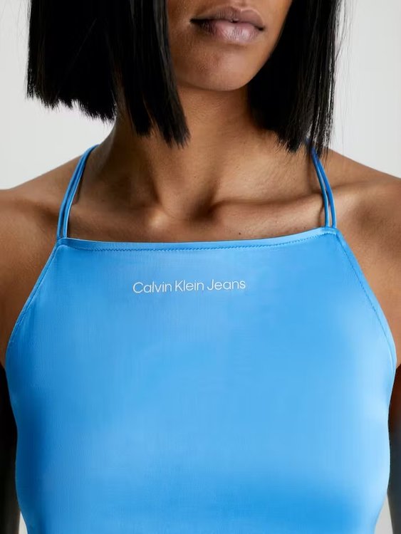 Módní Open Back šaty, Modrá barva, 2023