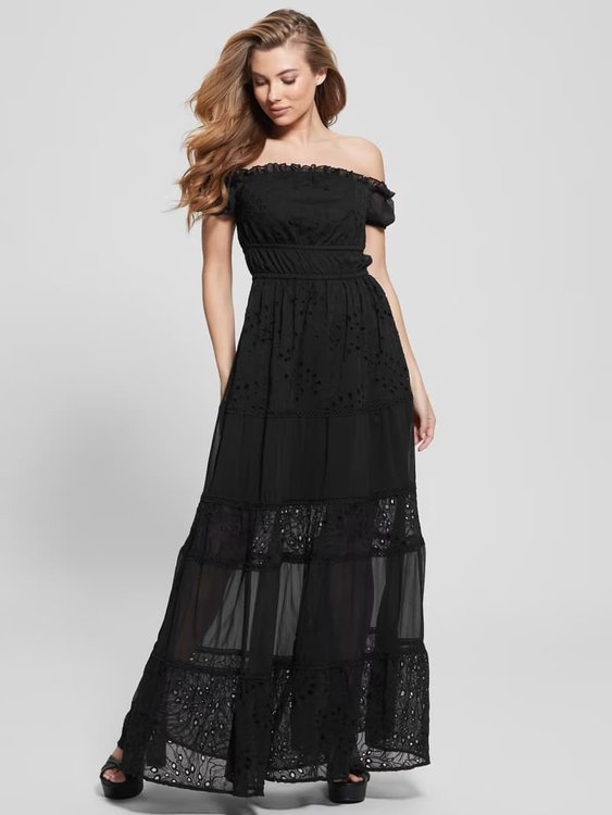 GUESS – W3GK51WFDR2-JBLK ŠATY S/S