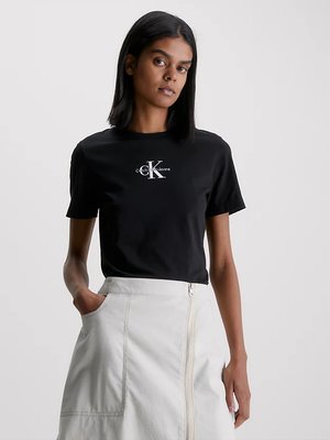 Calvin Klein Jeans – Monologo triko, Černá barva