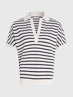 Stripe Relaxed Polo triko Bílá barva Ženy