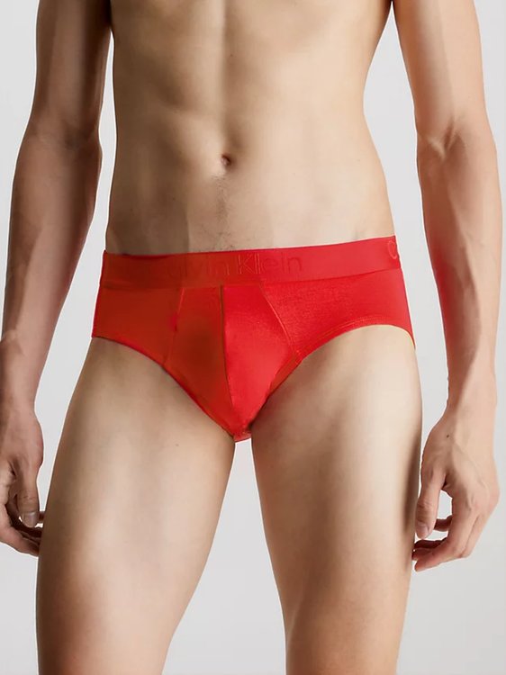 Black Holiday slipy 3ks – Calvin Klein Underwear, Bílá, Černá, Červená barva Muži